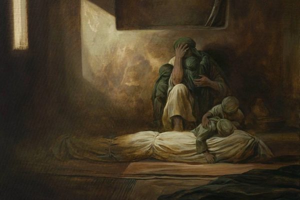 اثر جدید حسن روح‌الامین درباره شهادت حضرت زهرا سلام الله علیها تقدیم به امیرالمومنین نقاشی افق سوم