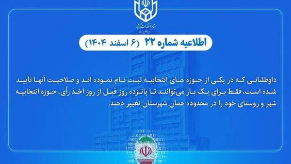 شرایط تغییر حوزه انتخابیه داوطلبان انتخابات شورا‌های اسلامی شهر و روستا